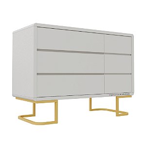 Cômoda Sonhos - Com Porta - Pés Metálicos - Branco