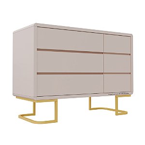 Cômoda Sonhos - Com Porta - Pés Metálicos - Rosa Old