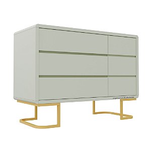 Cômoda Sonhos - Com Porta - Pés Metálicos - Verde Old