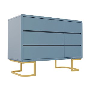 Cômoda Sonhos - Com Porta - Pés Metálicos - Azul Sereno