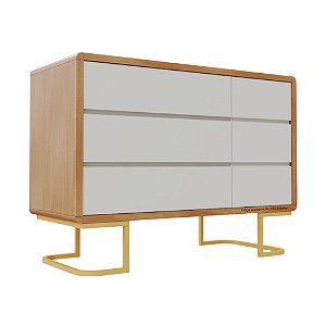 Cômoda Sonhos - Pé Metalico - Com Porta - Corpo Madeira - Branco
