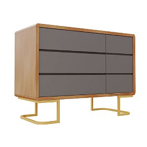 Cômoda Sonhos - Pé Metalico - Com Porta - Corpo Madeira - Fendi