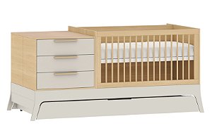 Berço Grow Up - Multifuncional - Areia Com Carvalho