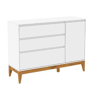Cômoda Nature Com Porta - Branco Soft / Ecco Wood - 20568
