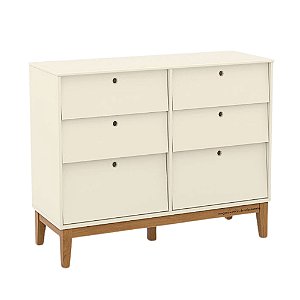 Cômoda Unique - 6 Gavetas - Off White / Eco Wood - 20452