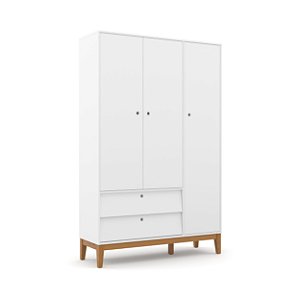 Guarda-Roupa Unique - 3 Portas - Branco Soft / Eco Wood - 71036