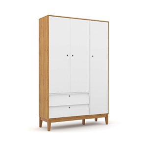 Guarda-Roupa Unique - 3 Portas - Freijó / Branco / Ecco Wood - 71041