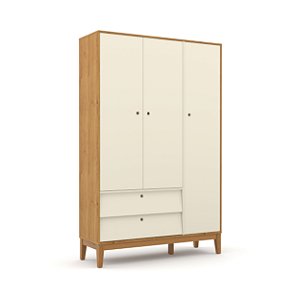 Guarda-Roupa Unique - 3 Portas - Freijó / Off White / Eco Wood - 71042