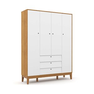Guarda-Roupa Unique - 4 Portas - Freijó / Branco Soft / Eco Wood - 71081