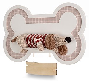 Quadro Decorativo Infantil Amigurumi Osso Em Crochê - Au Au - 109027 - Personalizado