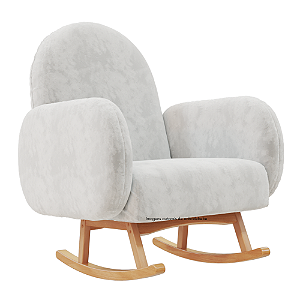 Poltrona De Amamentação Natu - Com Balanço - Veludo Cinza
