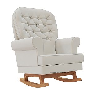 Poltrona De Amamentação Comfort - Com Balanço - Veludo Bege - prontaentrega