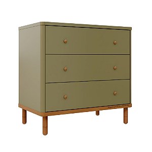 Comoda Joy - Verde Cacto Com Madeira