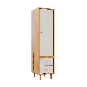 Guarda-Roupa Modular 1 Porta - Pés Joy - Madeira Areia