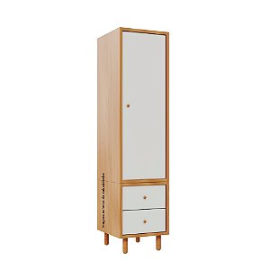 Guarda-Roupa Modular 1 Porta - Pés Joy - Madeira Branco