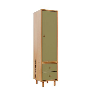 Guarda-Roupa Modular 1 Porta - Pés Joy - Madeira Cacto