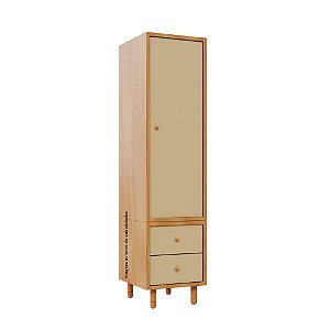 Guarda-Roupa Modular 1 Porta - Pés Joy - Madeira Capuccino