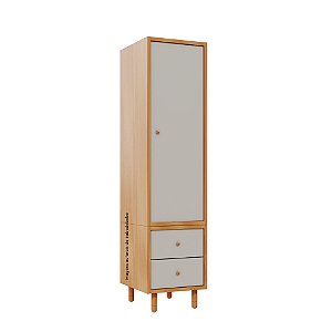 Guarda-Roupa Modular 1 Porta - Pés Joy - Madeira Cinza