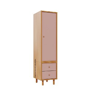 Guarda-Roupa Modular 1 Porta - Pés Joy - Madeira Rose