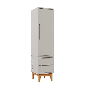 Guarda-Roupa Modular 1 Porta - Pés Bo - Cinza