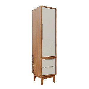 Guarda-Roupa Modular 1 Porta - Pés Bo - Madeira Areia