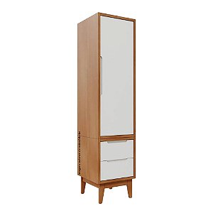 Guarda-Roupa Modular 1 Porta - Pés Bo - Madeira Branco