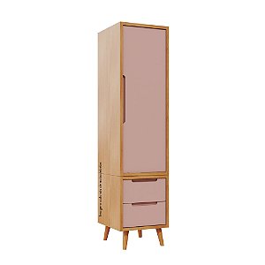 Guarda-Roupa Modular 1 Porta - Pés Sonhos - Madeira Rose