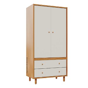 Guarda-Roupa Modular 2 Portas - Pés Joy - Madeira Areia