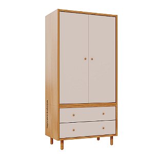 Guarda-Roupa Modular 2 Portas - Pés Joy - Madeira Rosa Old