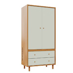 Guarda-Roupa Modular 2 Portas - Pés Joy - Madeira Verde Old