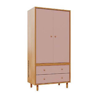 Guarda-Roupa Modular 2 Portas - Pés Joy - Madeira Rose