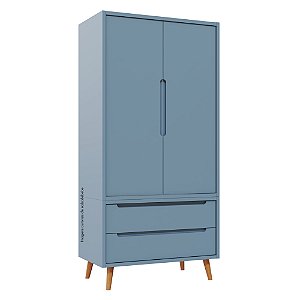 Guarda-Roupa Modular 2 Portas - Pés Sonhos - Azul Sereno