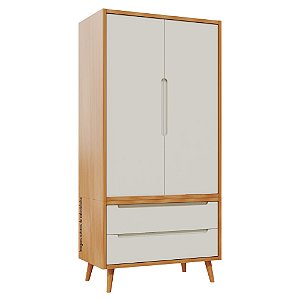Guarda-Roupa Modular 2 Portas - Pés Sonhos - Madeira Areia