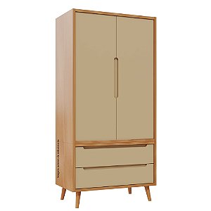 Guarda-Roupa Modular 2 Portas - Pés Sonhos - Madeira Capuccino