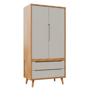 Guarda-Roupa Modular 2 Portas - Pés Sonhos - Madeira Cinza