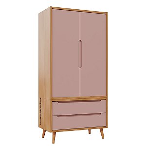 Guarda-Roupa Modular 2 Portas - Pés Sonhos - Madeira Rose