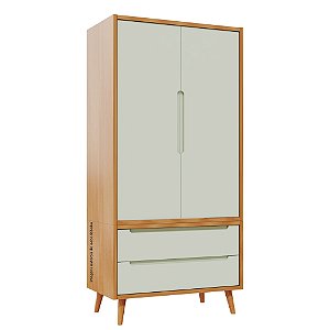 Guarda-Roupa Modular 2 Portas - Pés Sonhos - Madeira Verde Old