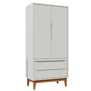 Guarda-Roupa Modular 2 Portas - Pés Bo - Branco