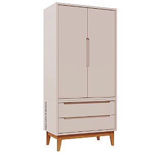 Guarda-Roupa Modular 2 Portas - Pés Bo - Rosa Old