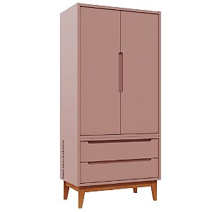 Guarda-Roupa Modular 2 Portas - Pés Bo - Rose