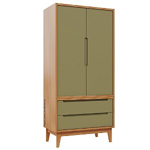 Guarda-Roupa Modular 2 Portas - Pés Bo - Madeira Cacto