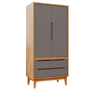 Guarda-Roupa Modular 2 Portas - Pés Bo - Madeira Fendi