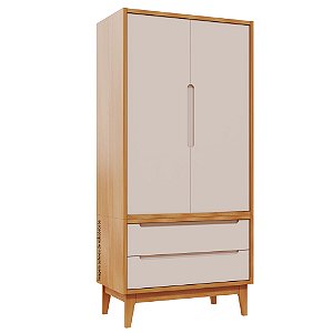 Guarda-Roupa Modular 2 Portas - Pés Bo - Madeira Rosa Old