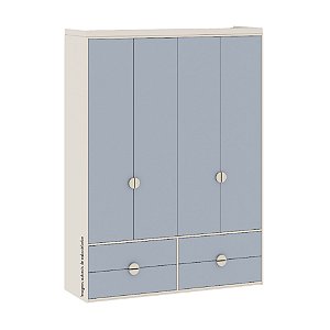 Guarda-Roupa Linha Arcos Sob Medida - Azul Sereno - Areia
