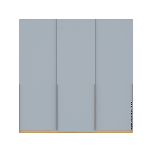 Guarda-Roupa Infantil Sob Medida Linha Kids II - Azul Sereno - Carvalho Malva