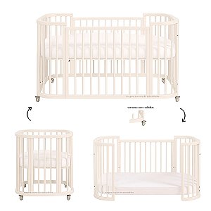 Berço Evolutivo Sleep - 3 em 1 - Amendôa - Off White