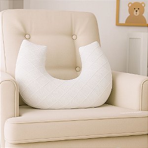 Almofada De Amamentação - Tricot / Trama Losango - Branco