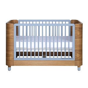 Berço Pé De Meia - 2 em 1 - Grades Em Azul