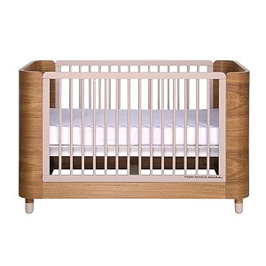 Berço Pé De Meia - 2 em 1 - Grades Em Rosa