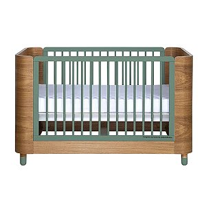 Berço Pé De Meia - 2 em 1 - Grades Em Verde